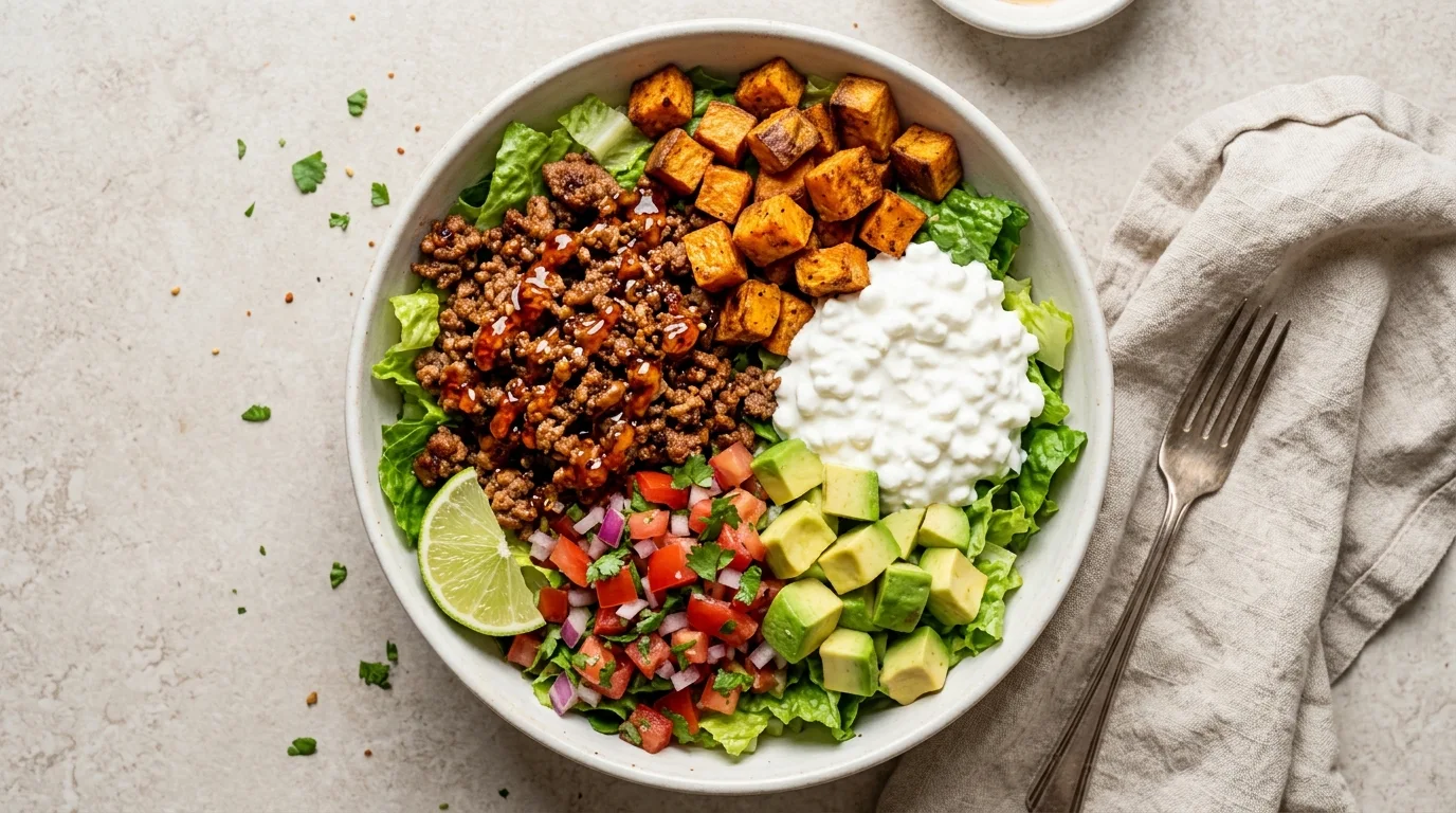 Hot Honey Taco Cottage Cheese Bowl