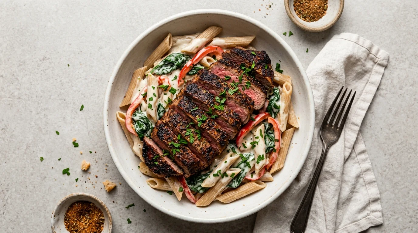 Cajun Steak Alfredo Bowl